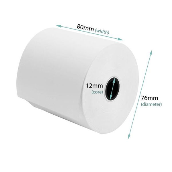 Picture of 80mm x 80mm ()80m Thermal Printer Cash Roll (12mm core)